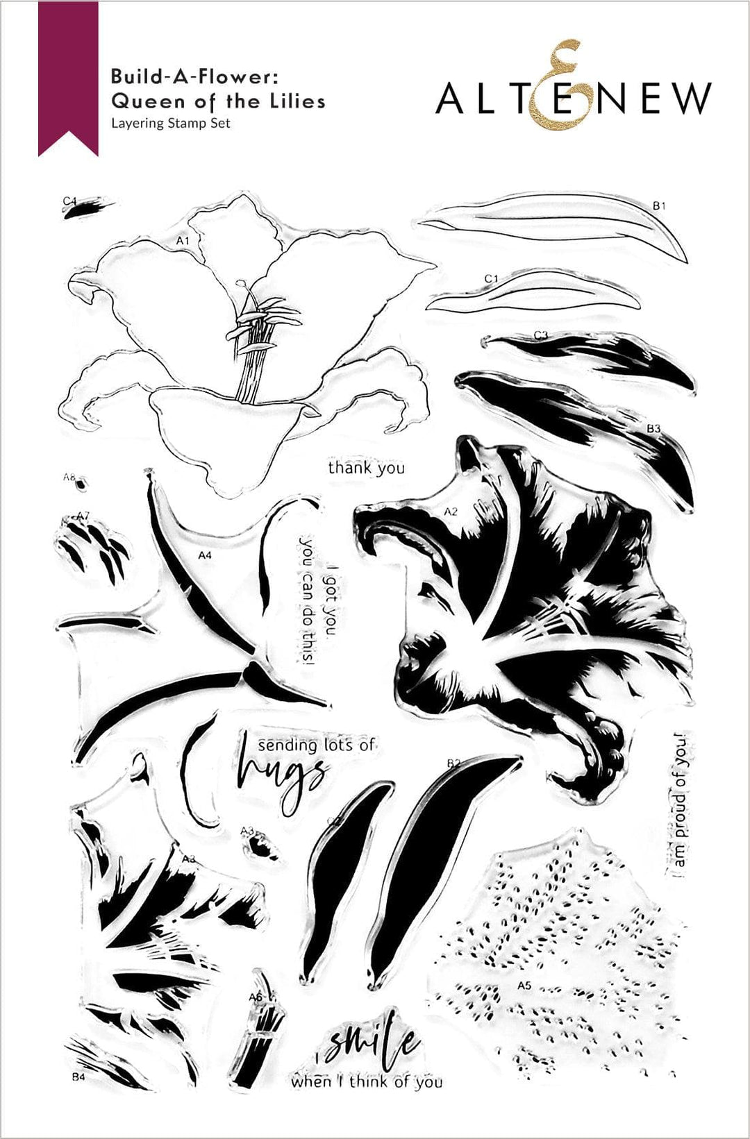 Altenew Build-A-Flower Set Build-A-Flower: Queen of the Lilies Layering Stamp & Die Set