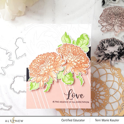 Altenew Build-A-Flower Set Build-A-Flower: Semi-Double Chrysanthemum Layering Stamp & Die Set