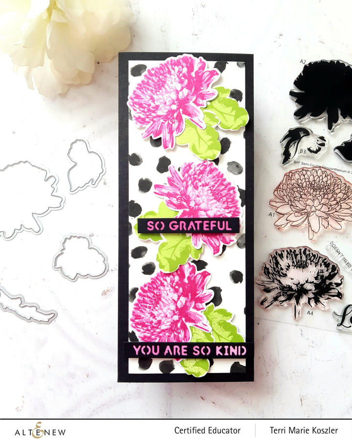 Altenew Build-A-Flower Set Build-A-Flower: Semi-Double Chrysanthemum Layering Stamp & Die Set