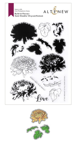 Altenew Build-A-Flower Set Build-A-Flower: Semi-Double Chrysanthemum Layering Stamp & Die Set