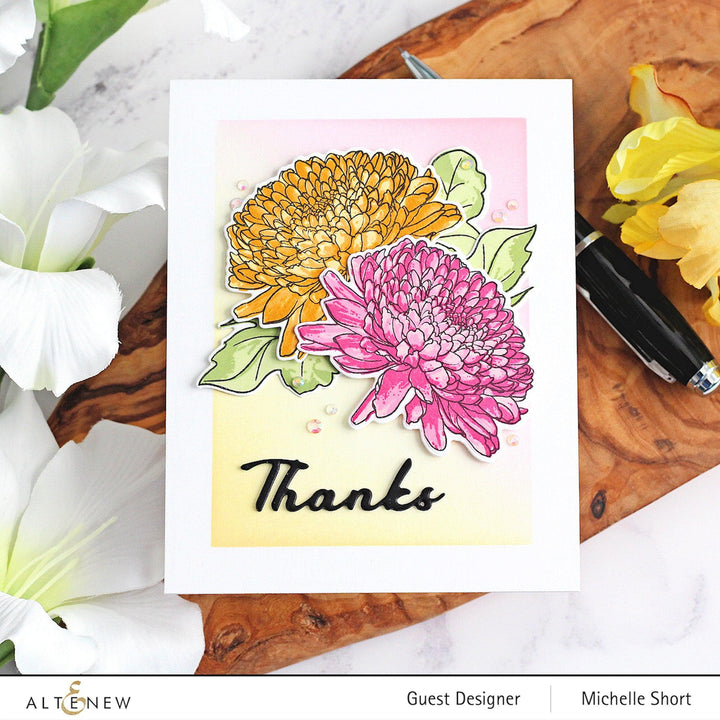 Altenew Build-A-Flower Set Build-A-Flower: Semi-Double Chrysanthemum Layering Stamp & Die Set