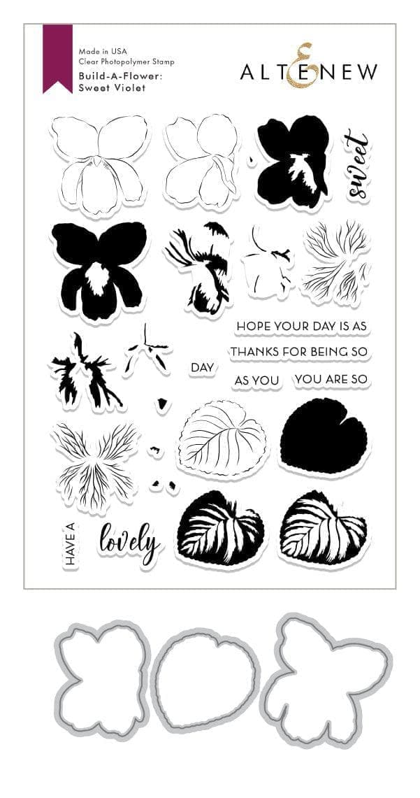Altenew Build-A-Flower Set Build-A-Flower: Sweet Violet Layering Stamp & Die Set