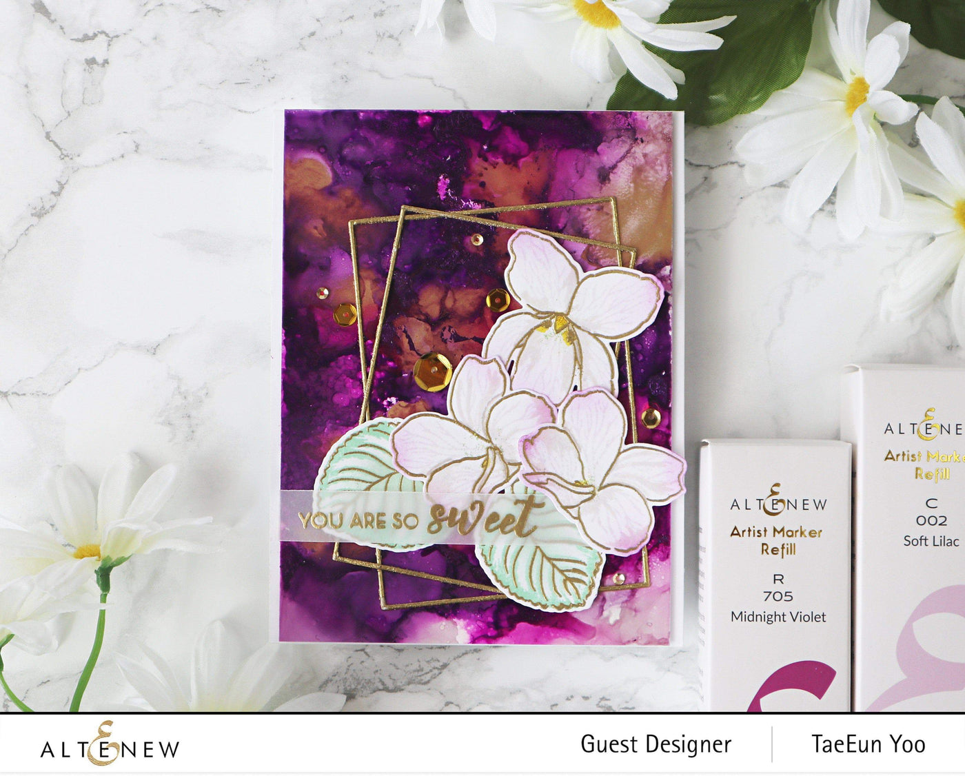 Altenew Build-A-Flower Set Build-A-Flower: Sweet Violet Layering Stamp & Die Set