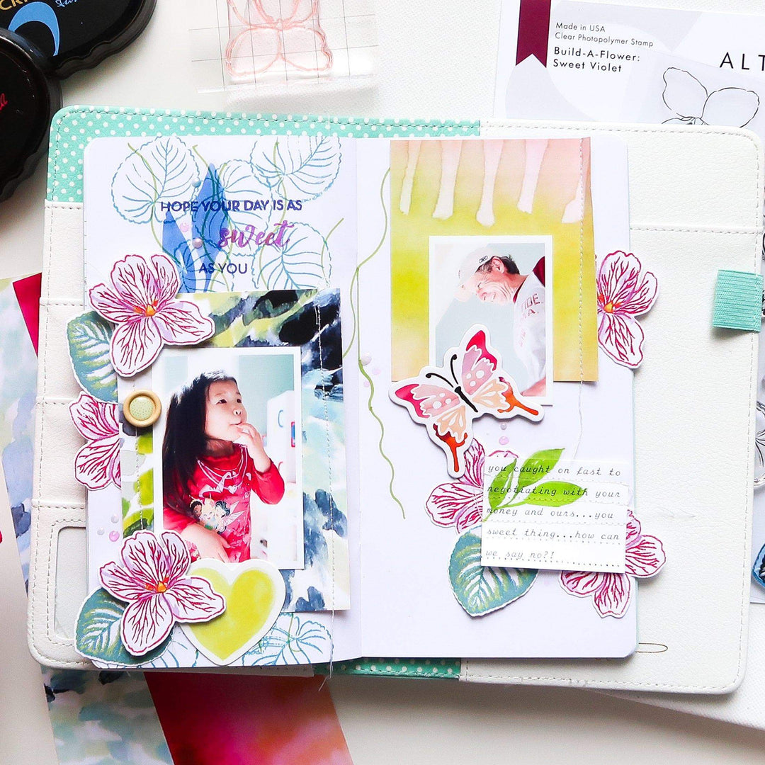 Altenew Build-A-Flower Set Build-A-Flower: Sweet Violet Layering Stamp & Die Set