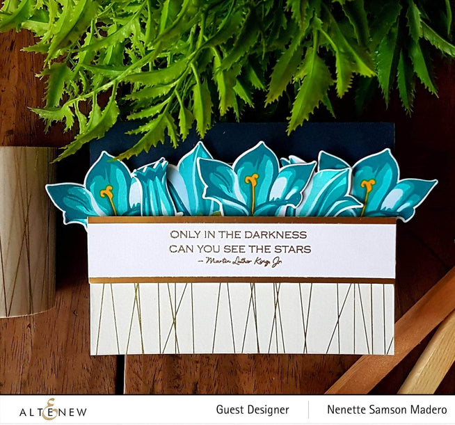 Altenew Build-A-Flower Bellflower layering stamp and die set for crafting and creating detailed floral designs.