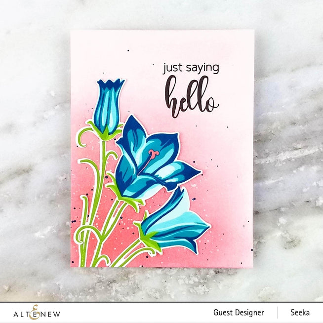 Build-A-Flower Bellflower layering stamp and die set by Altenew, featuring detailed floral components for crafting projects.