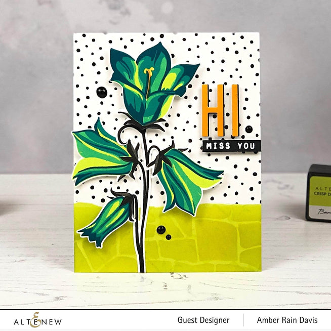 Altenew Build-A-Flower Bellflower layering stamp and die set for creating detailed floral designs in craft projects.
