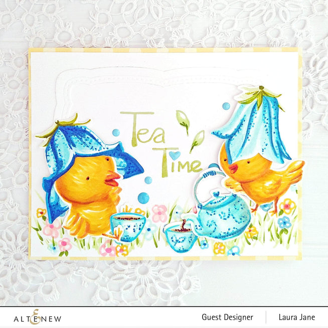 Build-A-Flower Bellflower layering stamp and die set by Altenew, showing detailed floral components and crafting tools.