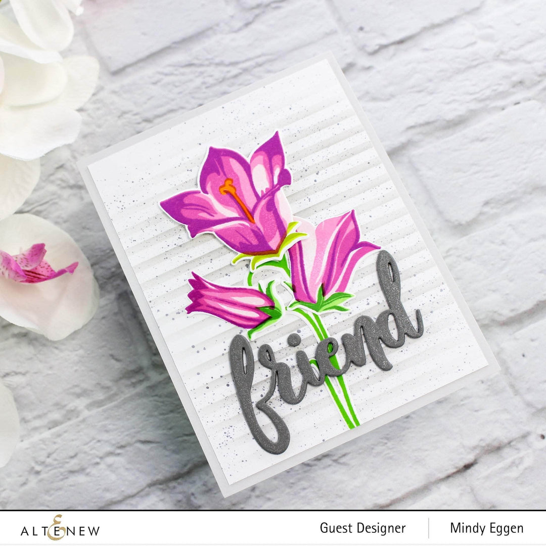 Build-A-Flower Bellflower Layering Stamp and Die Set by Altenew, featuring floral stamps and dies for crafting detailed bellflower designs.