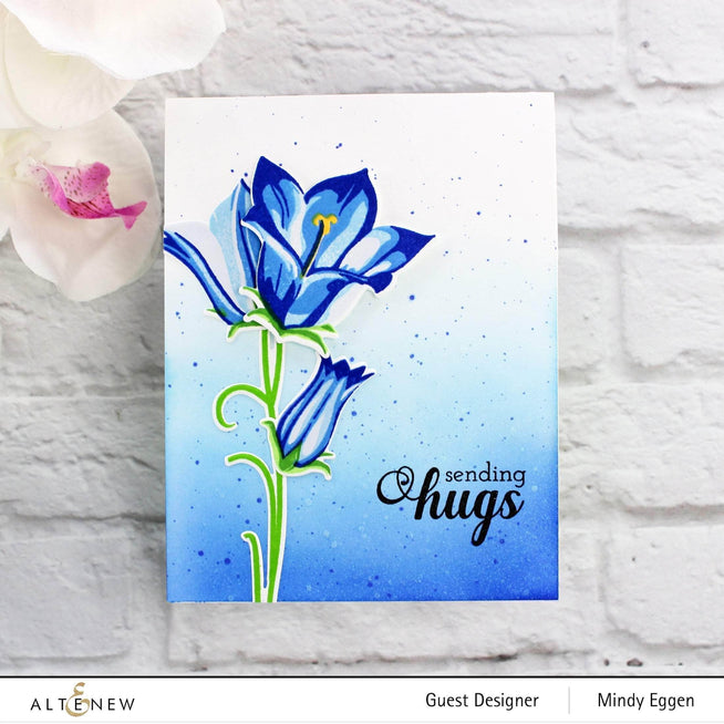 Build-A-Flower Bellflower layering stamp and die set by Altenew, featuring detailed floral design for crafting and card making.