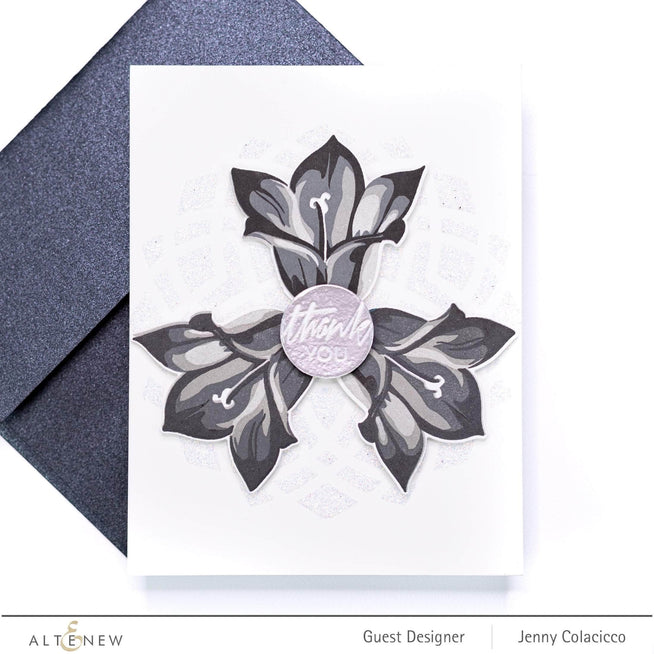 Altenew Build-A-Flower Bellflower Layering Stamp and Die Set for floral crafting and card making.