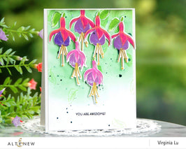 Altenew Build-A-Flower Set Build-A-Flower: Fuchsia Layering Stamp & Die Set & Ink Bundle