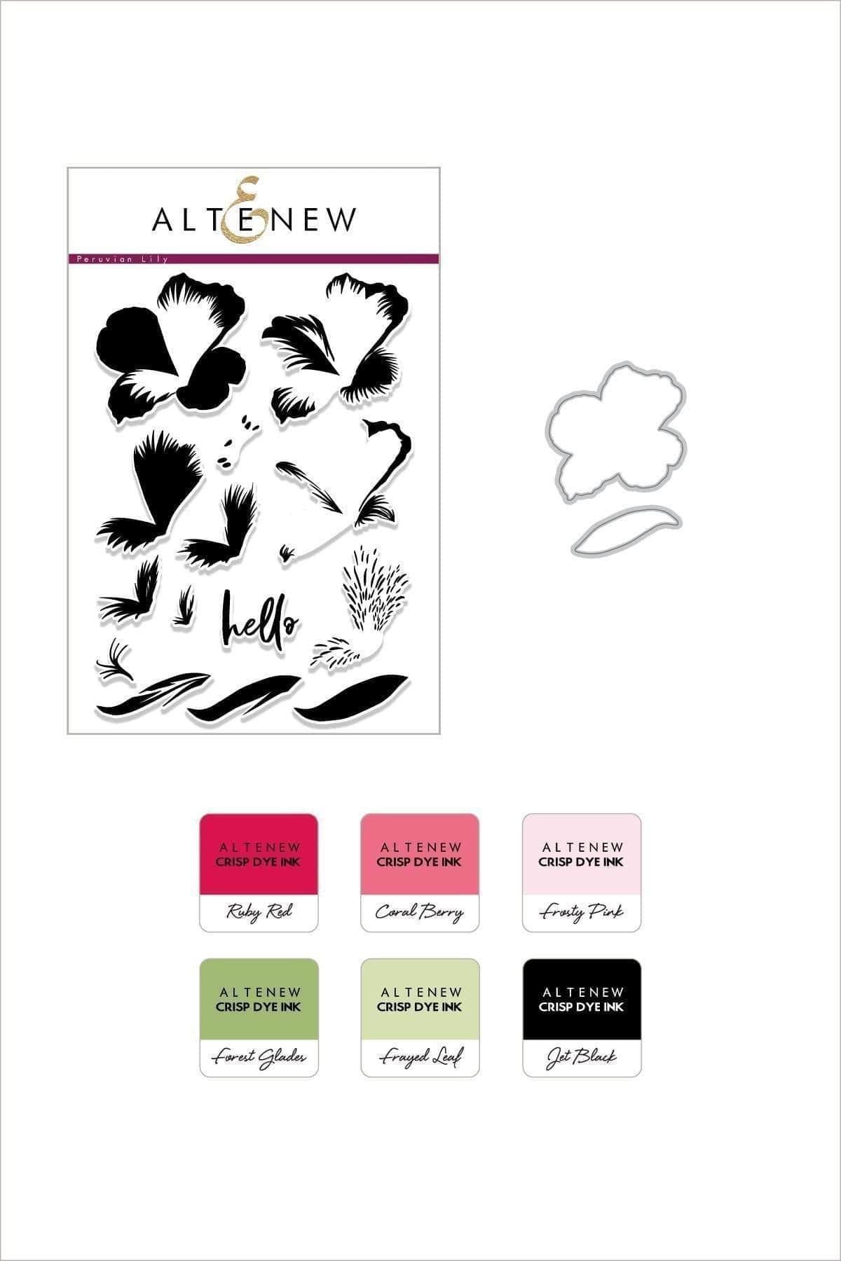 Altenew Build-A-Flower Set Z - Build-A-Flower: Peruvian Lily Layering Stamp & Die Set & Ink Bundle