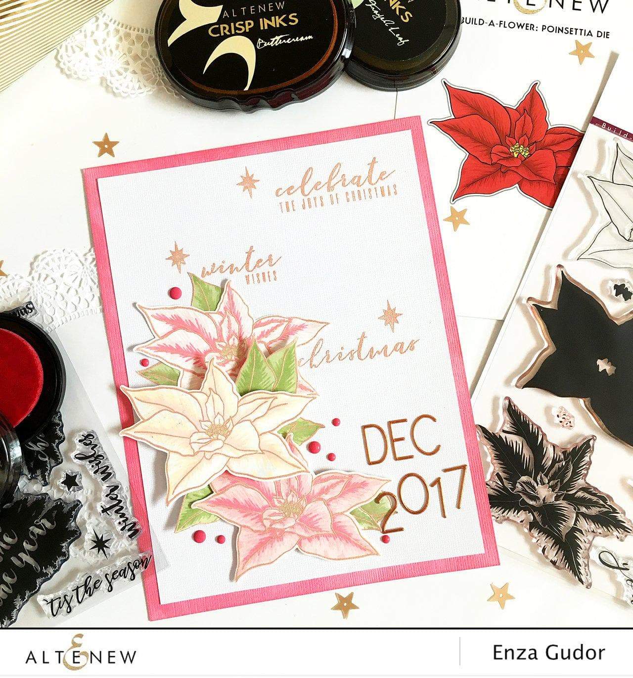 Flowe Ink Build-A-Flower: Poinsettia Layering Stamp & Die Set & Ink Bundle