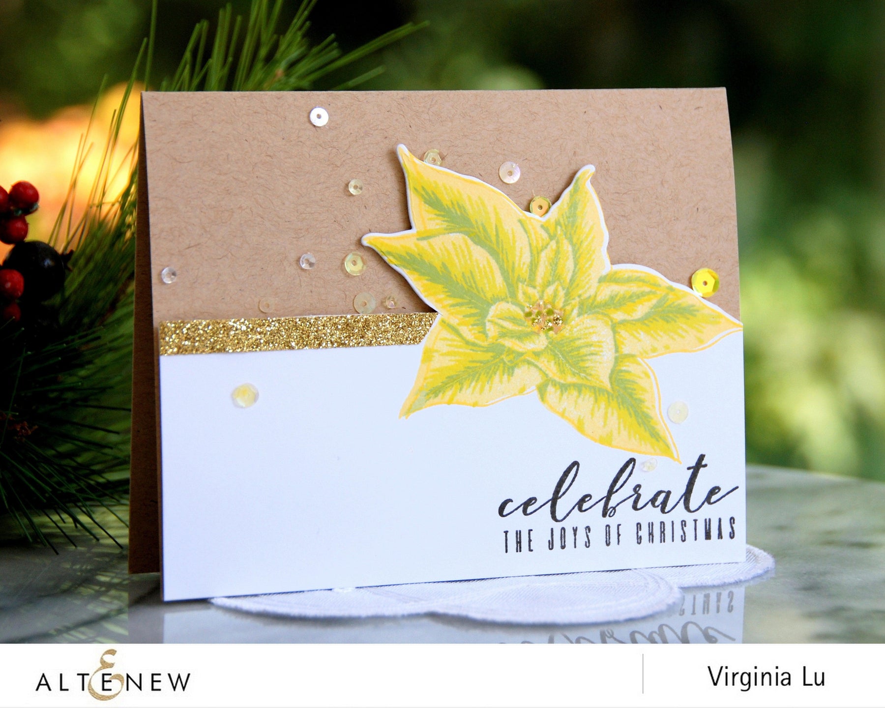 Flowe Ink Build-A-Flower: Poinsettia Layering Stamp & Die Set & Ink Bundle