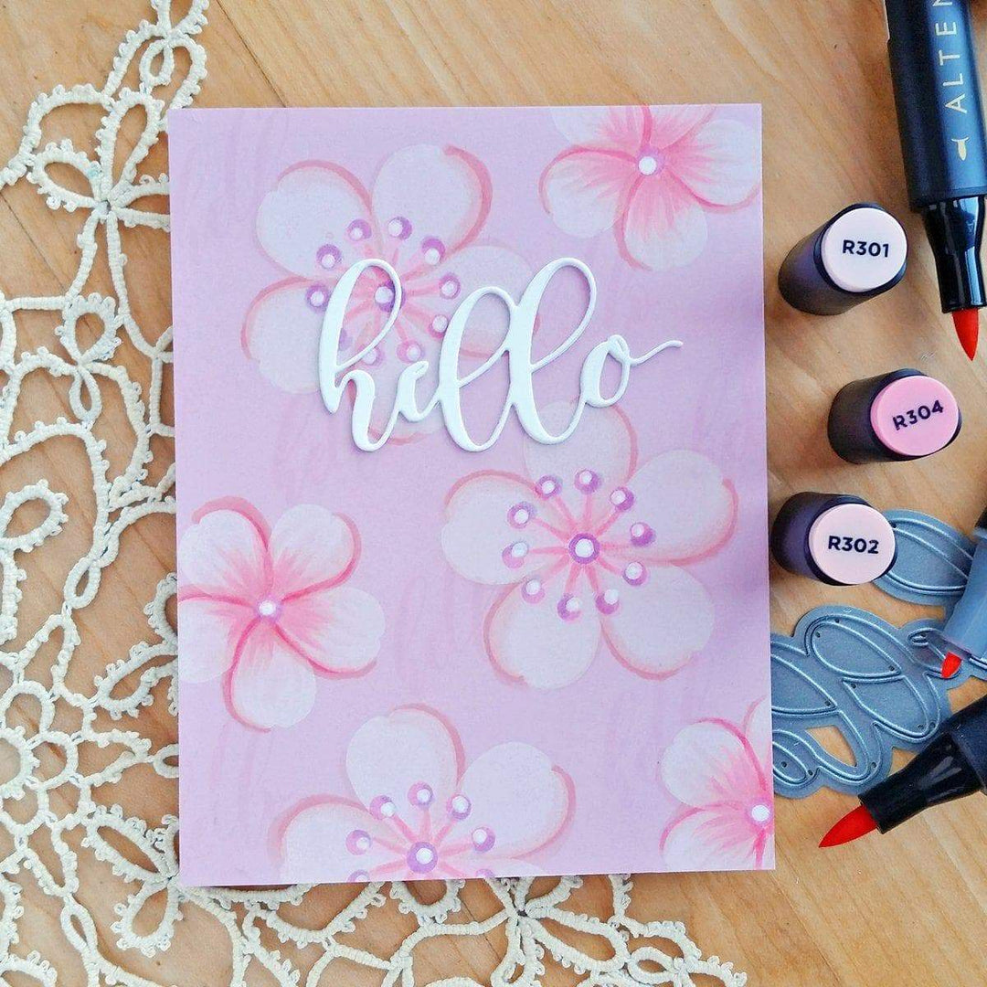 Altenew Build-A-Flower Set Build-A-Flower: Sakura Blossom Layering Stamp & Die Set & Ink Bundle
