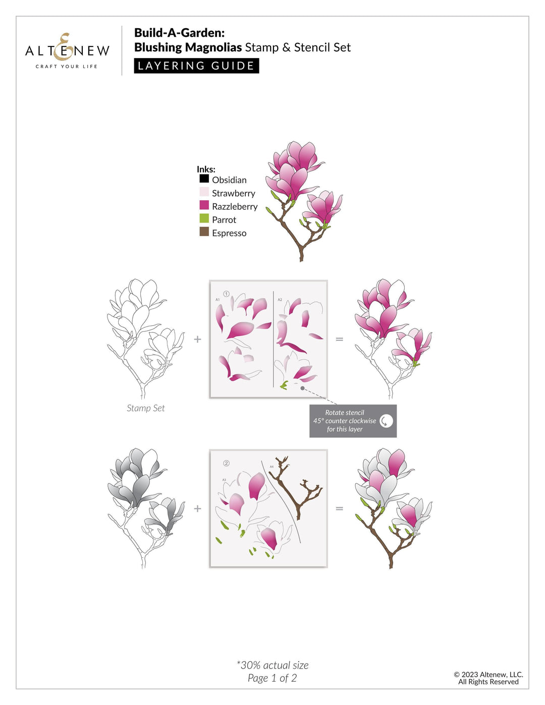 Altenew Build-A-Garden Bundle Build-A-Garden: Blushing Magnolias & Add-on Die Bundle