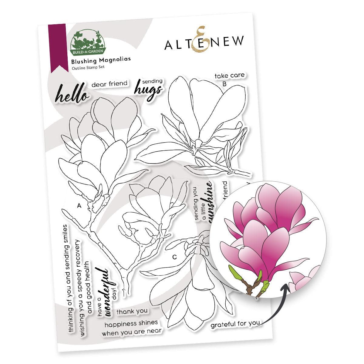 Altenew Build-A-Garden Bundle Build-A-Garden: Blushing Magnolias & Add-on Die Bundle