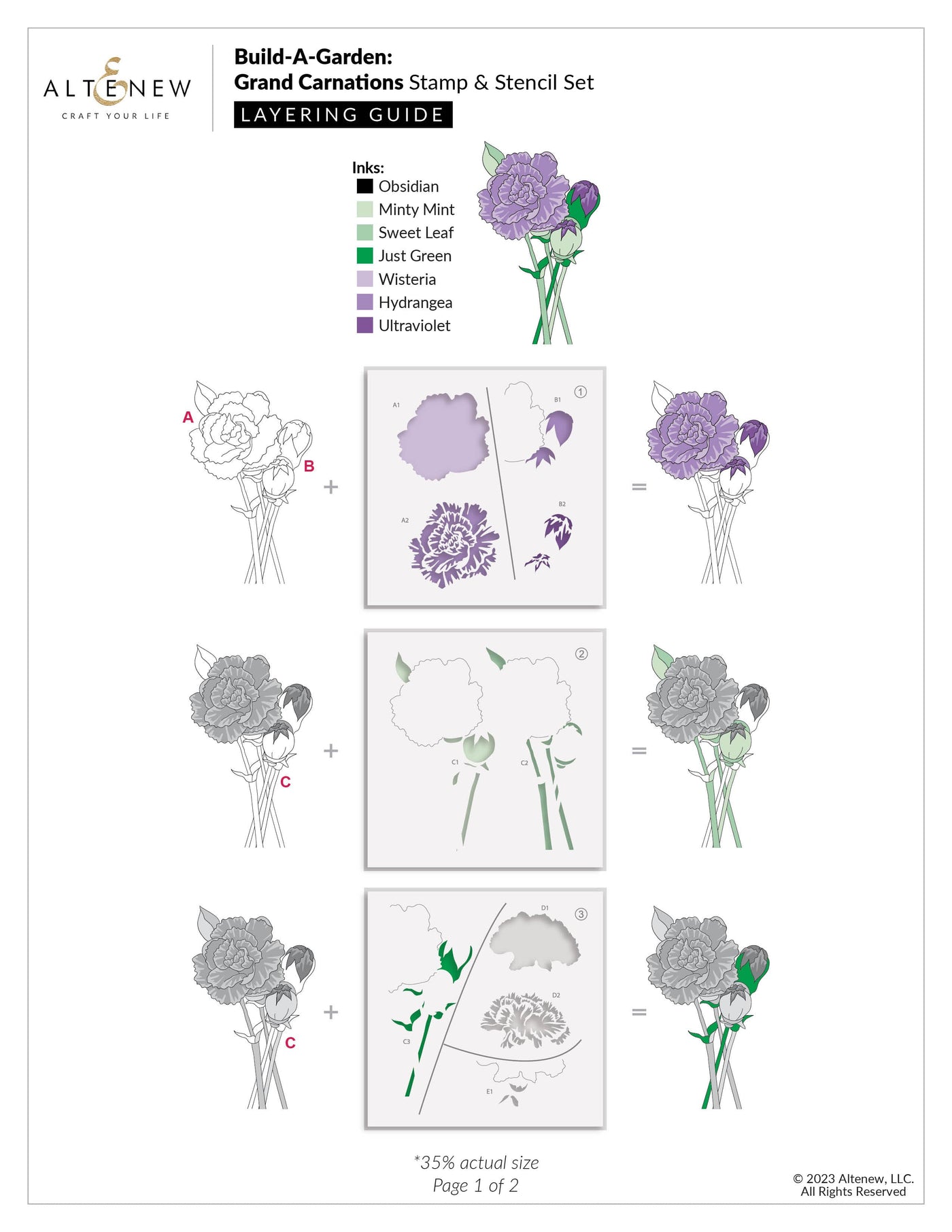 Altenew Build-A-Garden Bundle Build-A-Garden: Grand Carnations & Add-On Die Bundle