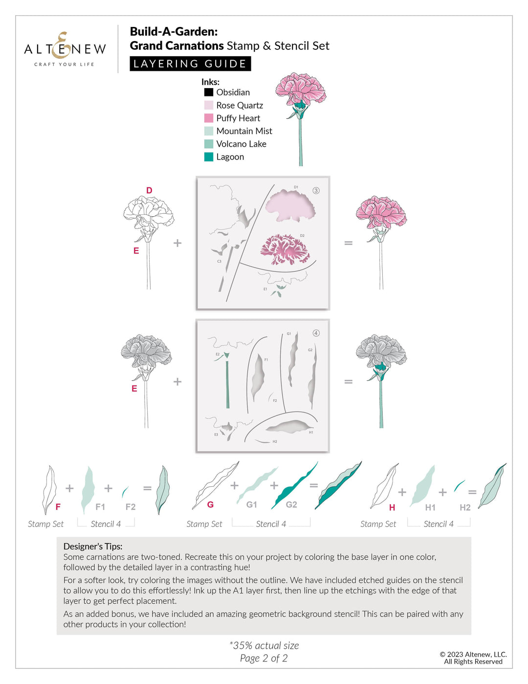 Altenew Build-A-Garden Bundle Build-A-Garden: Grand Carnations & Add-On Die Bundle