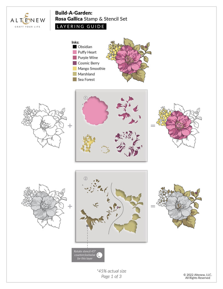 Altenew Build-A-Garden Bundle Build-A-Garden: Rosa Gallica & Add-On Die Bundle