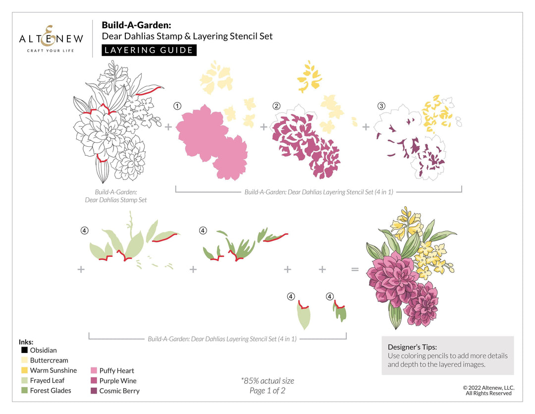 Altenew Build-A-Garden Set Build-A-Garden: Dear Dahlias