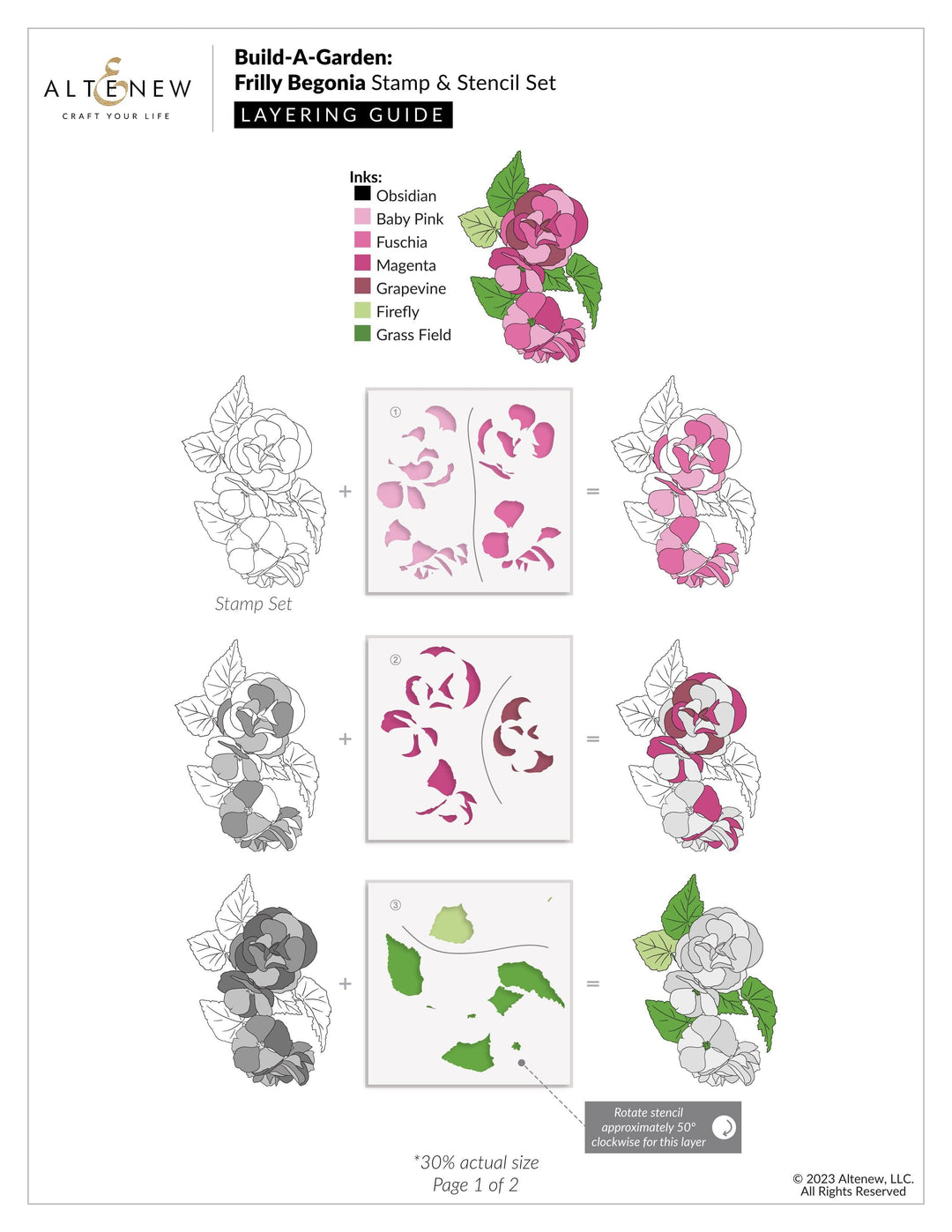 Altenew Build-A-Garden Set Build-A-Garden: Frilly Begonia