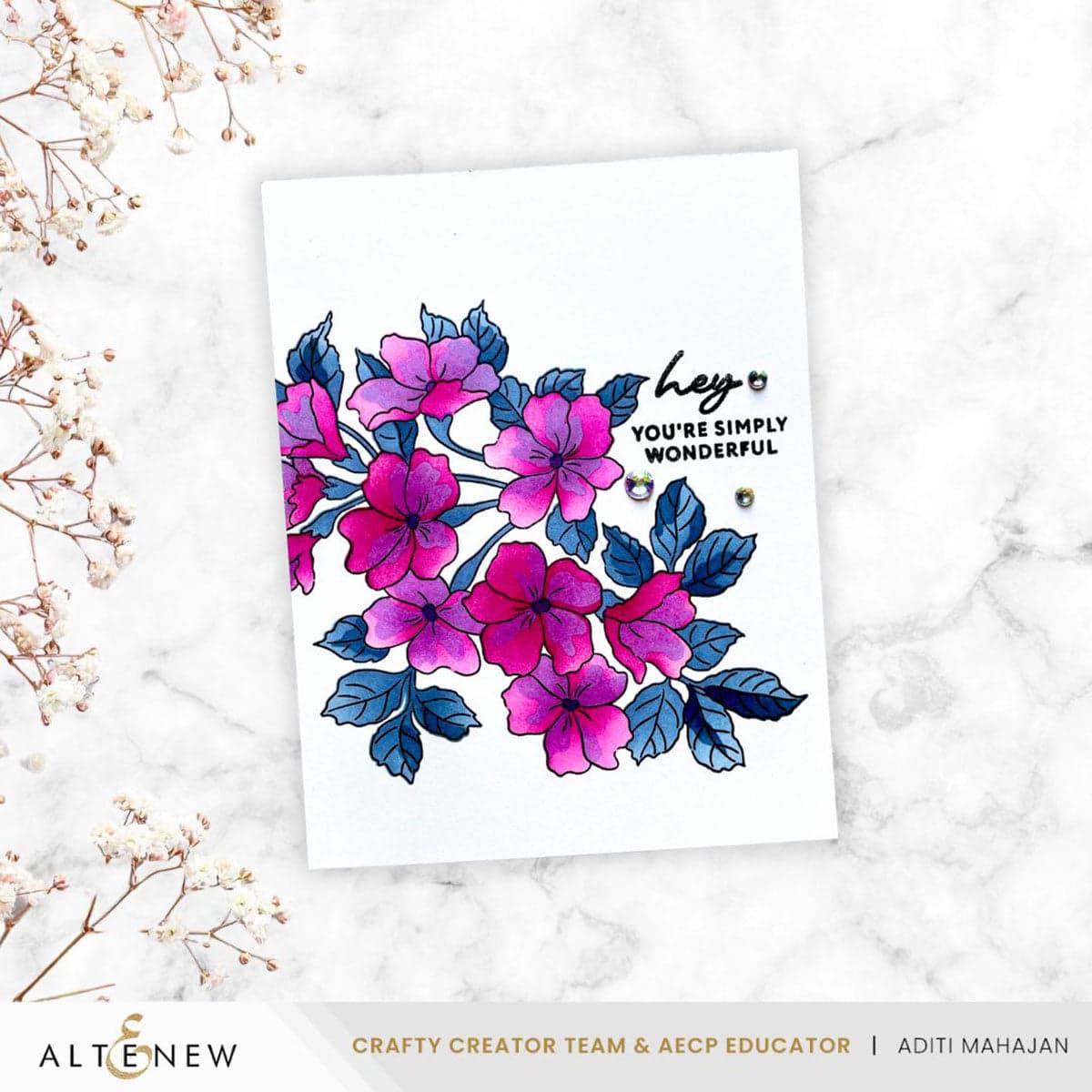Build-A-Garden: Happy Blossoms - Floral Stamp & Stencil Set | Altenew