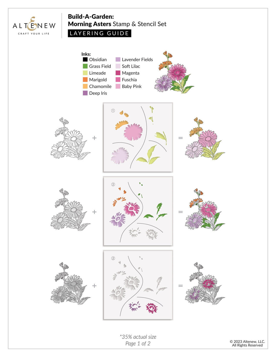 Altenew Build-A-Garden Set Build-A-Garden: Morning Asters