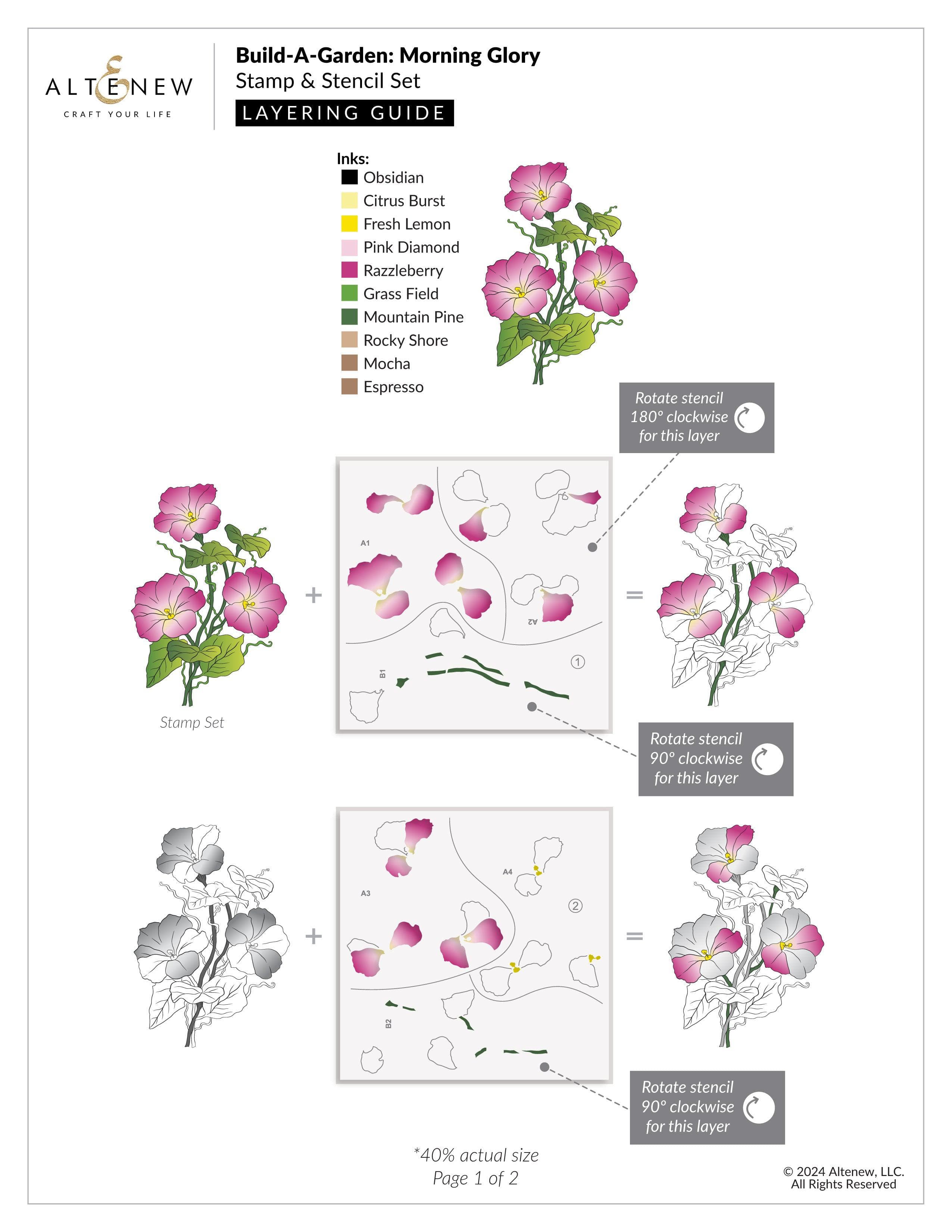 Build-A-Garden: Morning Glory | Altenew - Floral Stamp & Die Set
