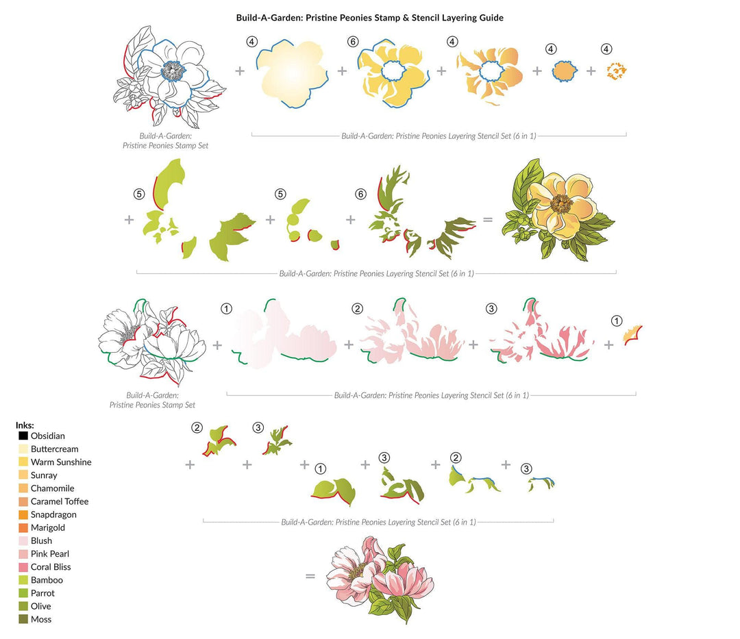 Altenew Build-A-Garden Set Build-A-Garden: Pristine Peonies