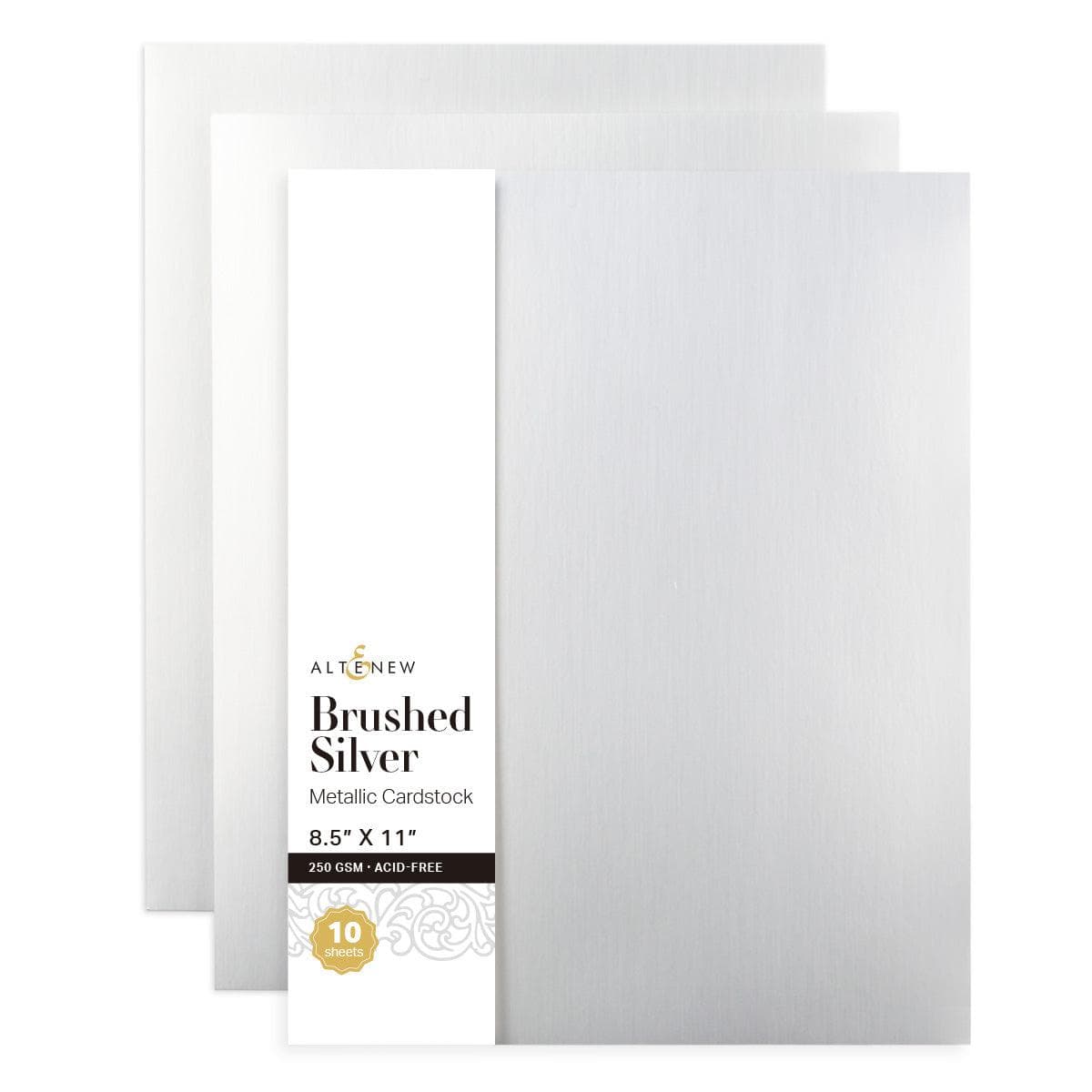 Brushed Silver Metallic Cardstock (10 sheets/set) | Altenew