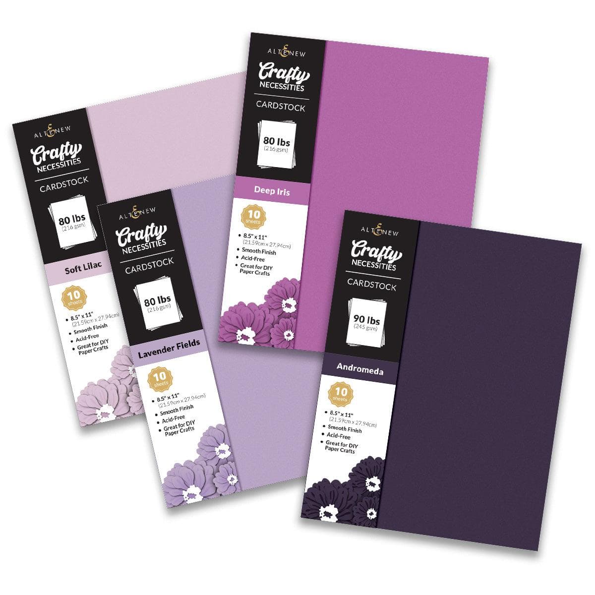 Crafty Necessities Cardstock Bundle (Lilac Blossoms)