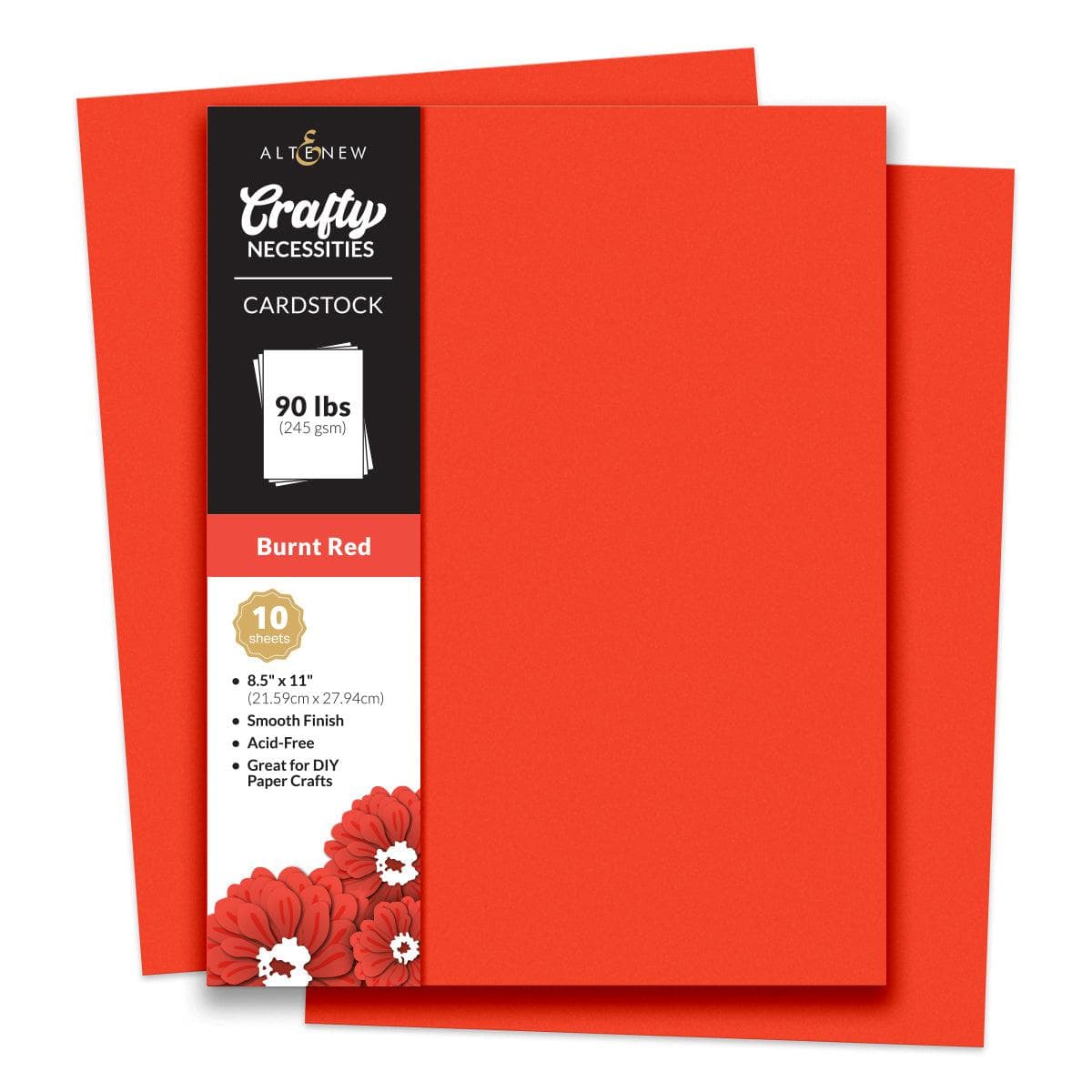 Crafty Necessities: Burnt Red Cardstock (10 sheets/set) | Altenew