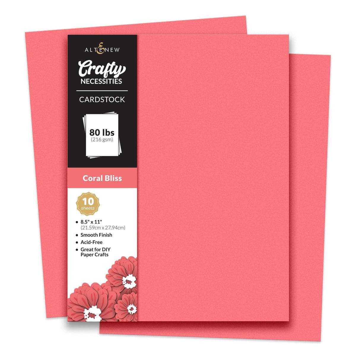 Crafty Necessities: Coral Bliss Cardstock (10 sheets/set) | Altenew