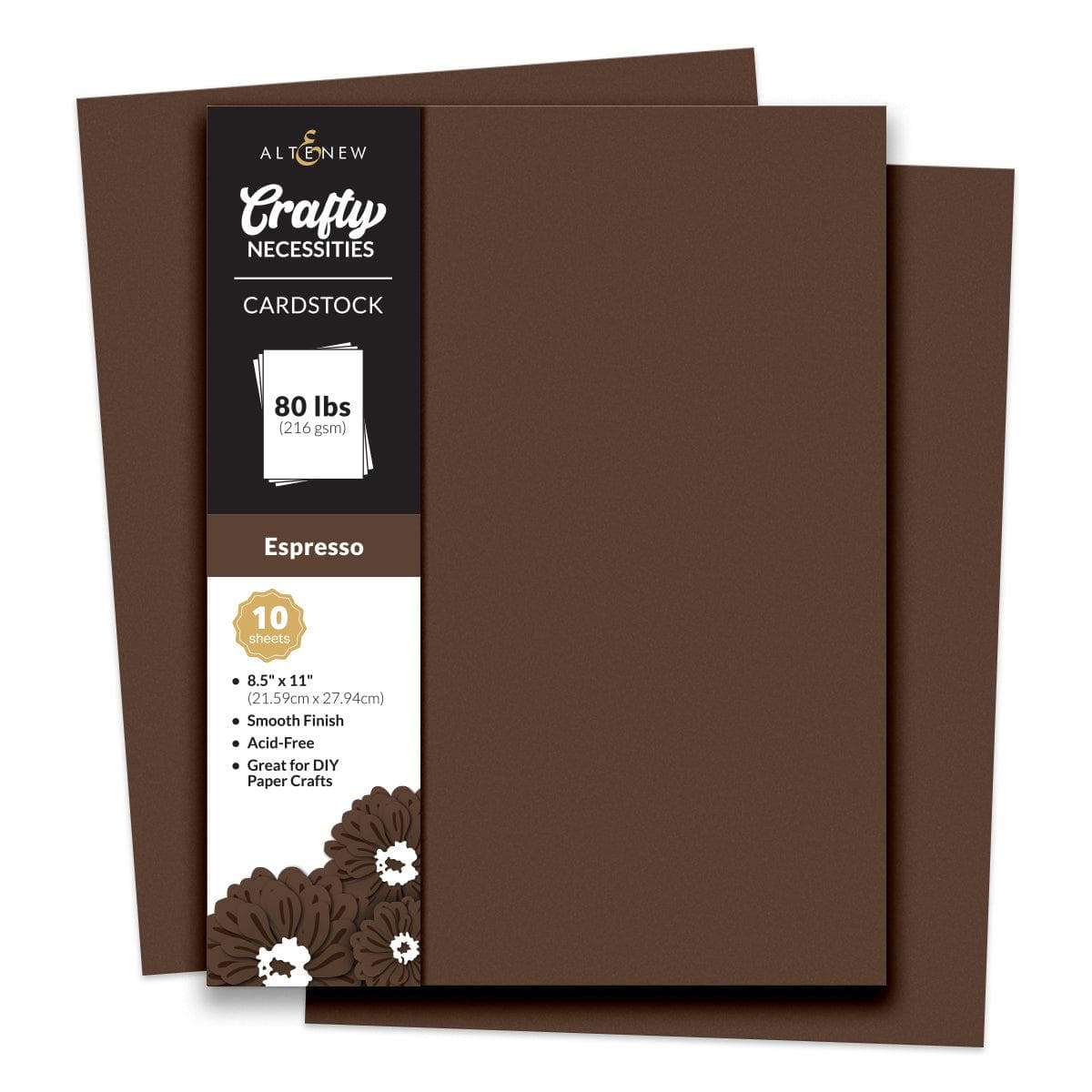 Crafty Necessities: Espresso Cardstock (10 sheets/set) | Altenew