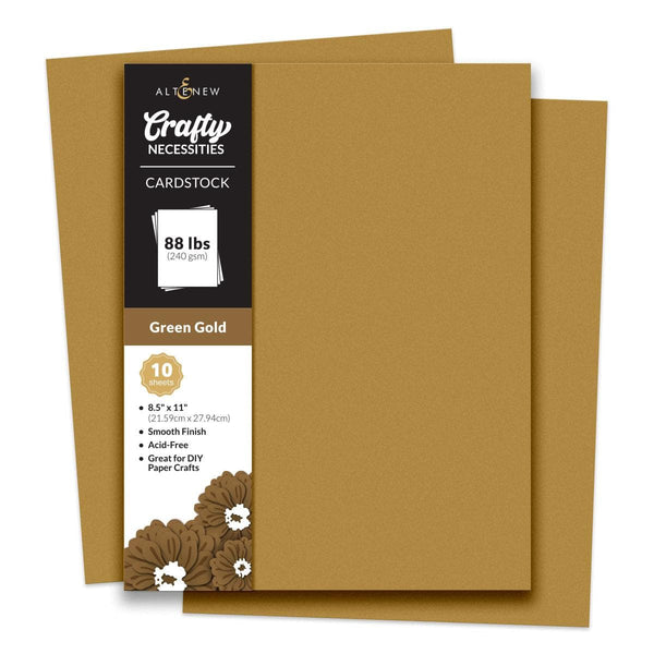 Crafty Necessities: Green Gold Cardstock (10 sheets/set)