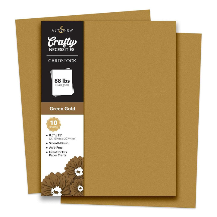 Crafty Necessities: Green Gold Cardstock (10 sheets/set)