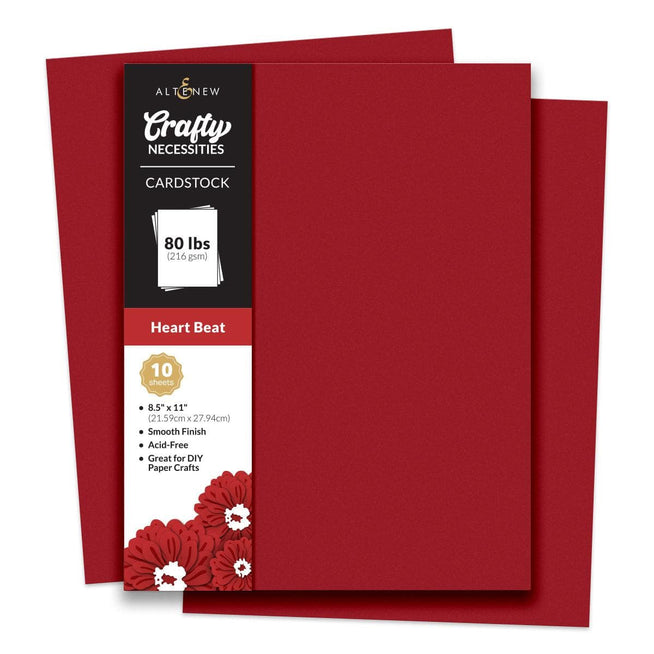 Altenew Crafty Necessities Heart Beat cardstock set with 10 sheets featuring vibrant, textured paper for crafting projects.