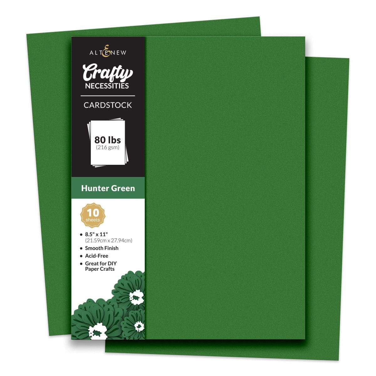 Crafty Necessities: Hunter Green Cardstock (10 sheets/set) | Altenew