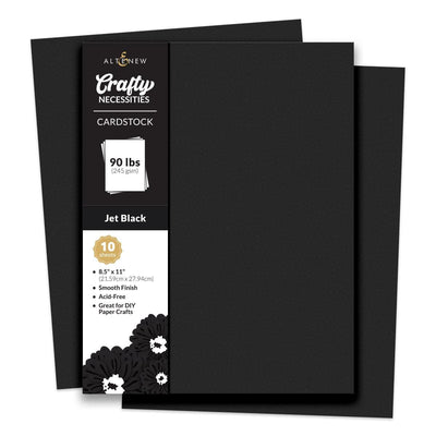 Crafty Necessities: Jet Black Cardstock (10 sheets/set)