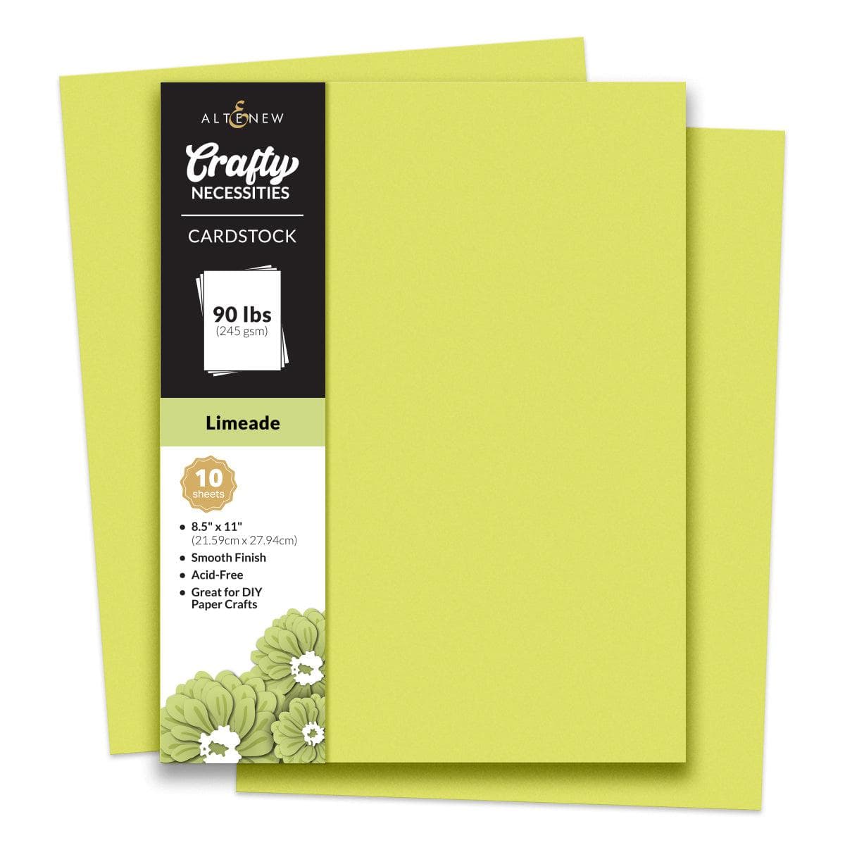 Crafty Necessities: Limeade Cardstock (10 sheets/set) | Altenew