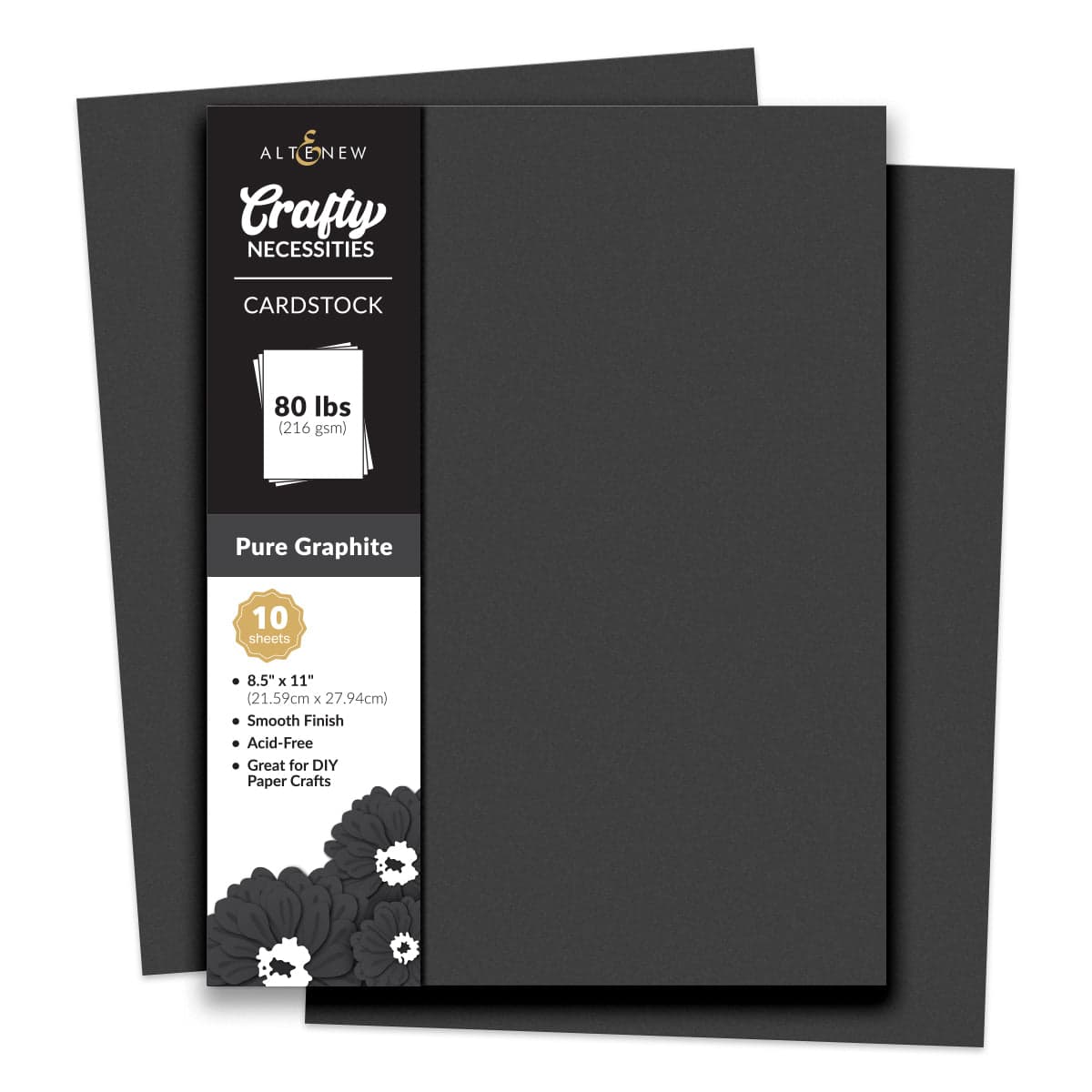Crafty Necessities: Pure Graphite Cardstock (10 sheets/set)