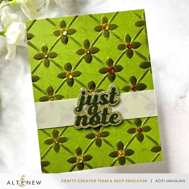 Altenew Crafty Necessities Reindeer Moss Cardstock, 10 sheets of textured green kraft paper for crafting and card making.