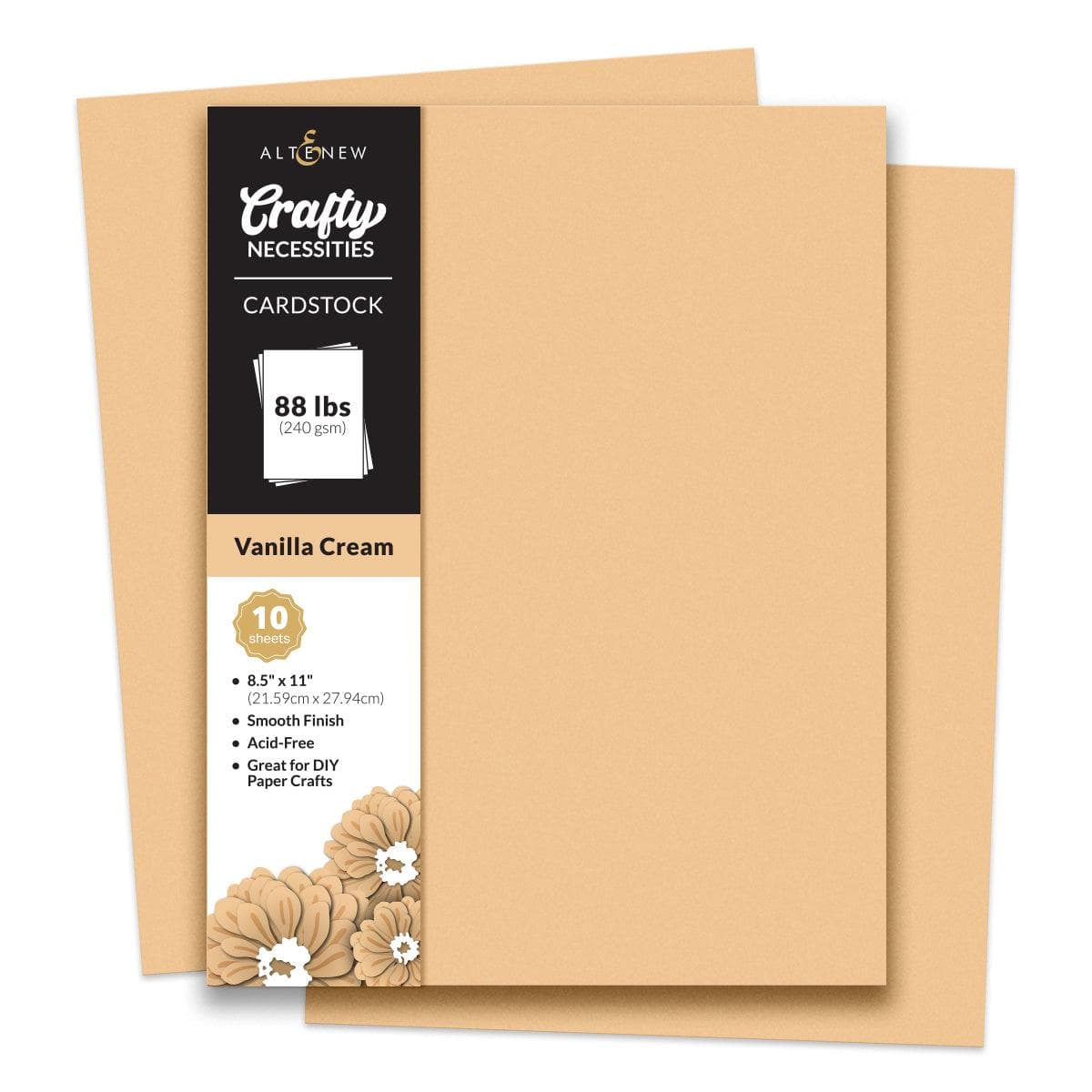 Crafty Necessities: Vanilla Cream Cardstock (10 sheets/set) | Altenew