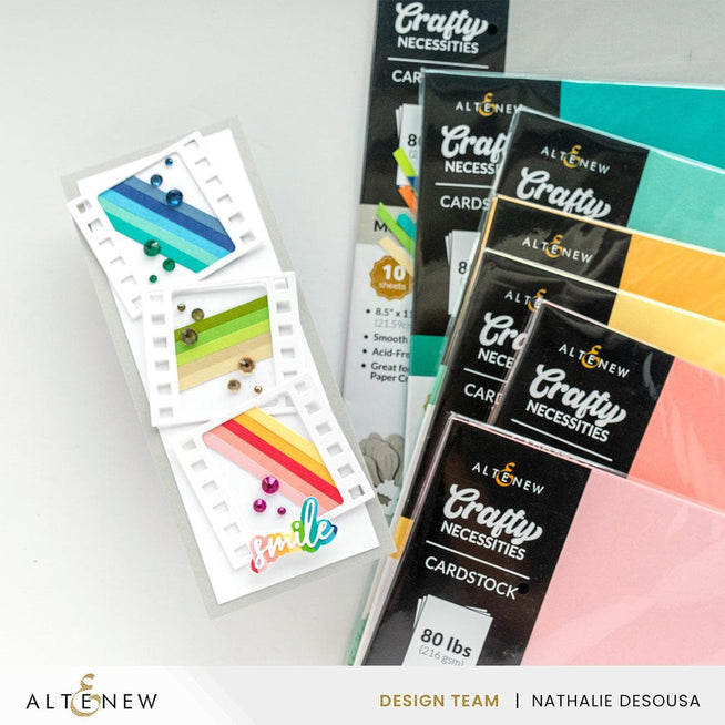 Set of 10 warm sunshine-colored Altenew Crafty Necessities cardstock sheets, ideal for crafting and card-making projects.