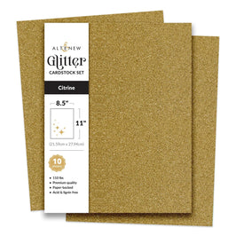Glitter Cardstock Set - Citrine (8.5x11, 10 sheets)