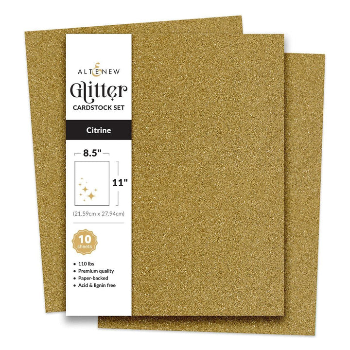 Glitter Cardstock Set - Citrine (8.5x11, 10 sheets)