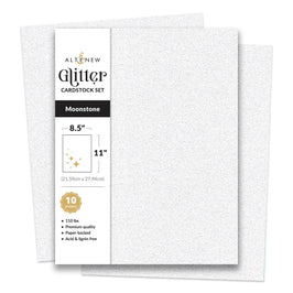 Glitter Cardstock Set - Moonstone (8.5x11, 10 sheets)