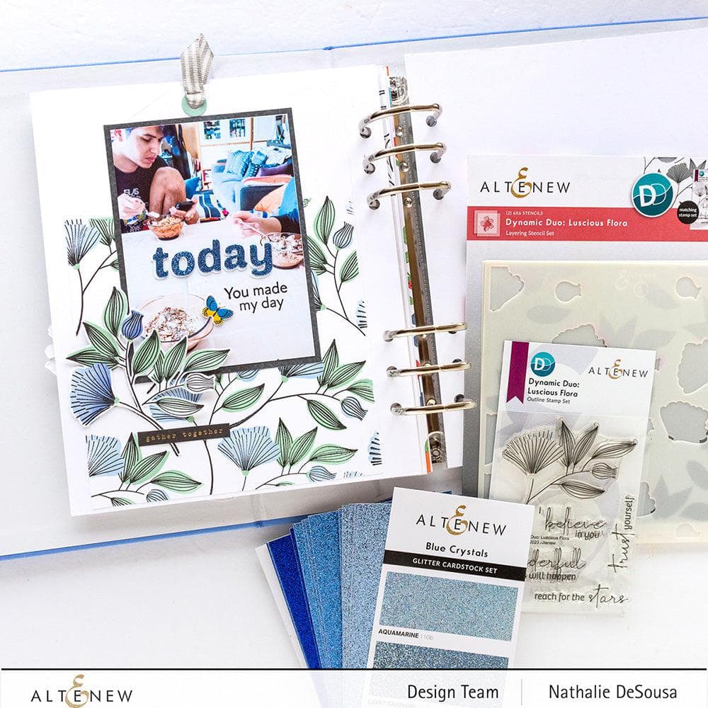 Part A-Glitz Art Craft Co.,LTD Cardstock Glitter Gradient Cardstock Set - Blue Crystals